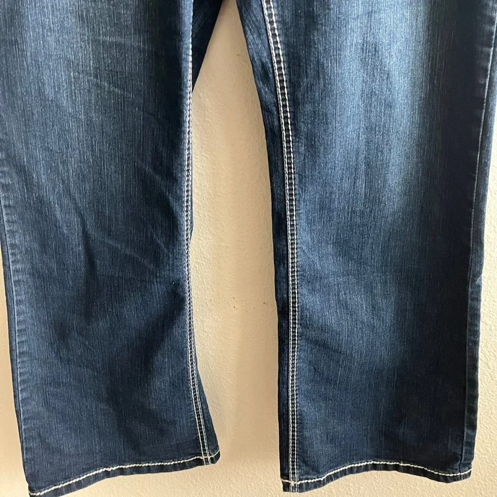 Lane Bryant Women's Dark Wash Stitch Boot Cut Jeans Size 20 Style 015001-12
